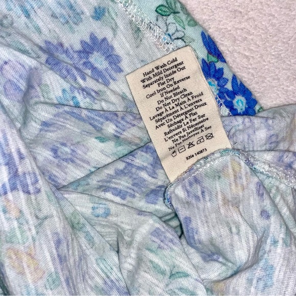 LoveShackFancy Blue Floral Albany Tank Top in Frosted Jade size Medium - Picture 7 of 7